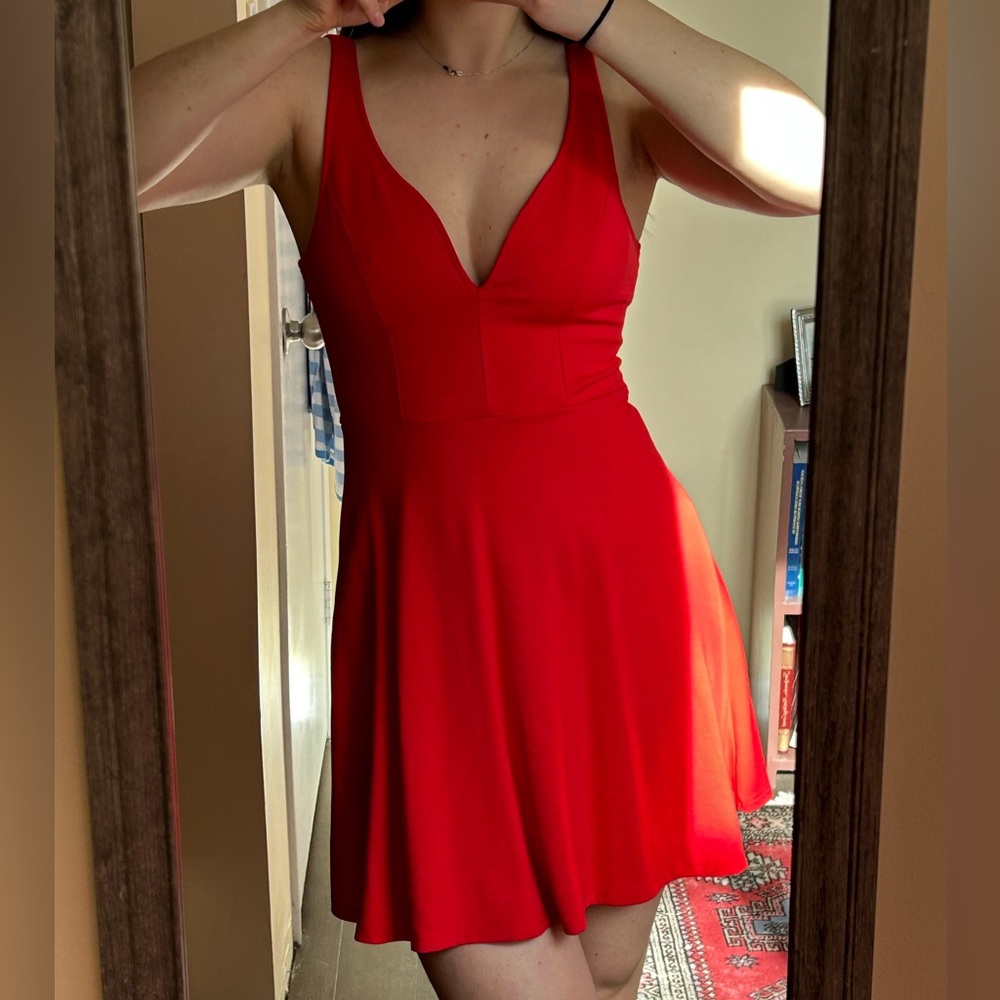 Red skater dress